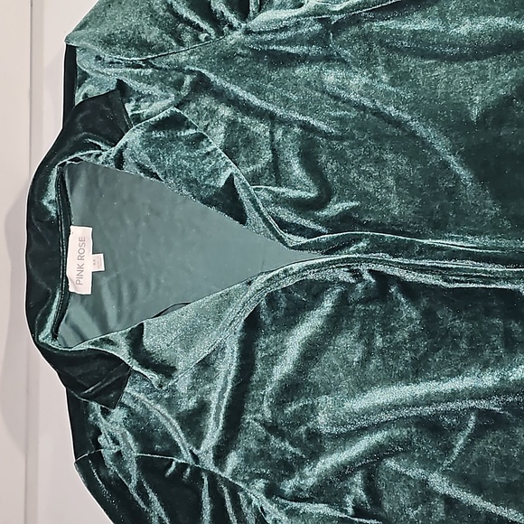 Pink Rose x Dry Goods Evergreen Velour Long Sleeves Cardigan Jacket XS NWT - Picture 8 of 16